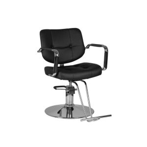 Friseurstuhl Vigo höhenverstellbar schwarzes Eco-Leder modern