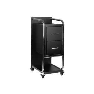 Assistant de coiffure Gabbiano Solo argent et noir avec tiroirs et étagères