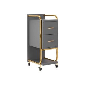 Chariot de coiffure Solo Gabbiano gris avec éléments dorés