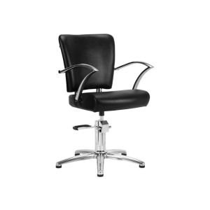 Fauteuil de coiffure Dallas noir en simili cuir écologique ajustable Gabbiano