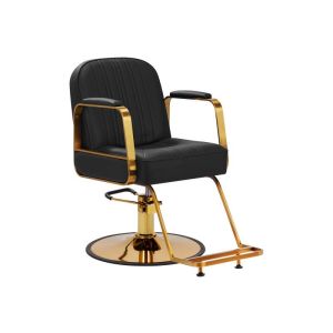 Friseurstuhl Acri Metall Schwarz mit hydraulischem Sitzlift Gabbiano