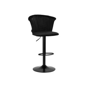 Banco para cabeleireiro 4Rico QS-B801 veludo preto com regulagem a gás