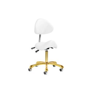 Sgabello a Sella Estetista Professionale Bianca e Oro NEW