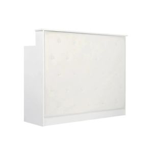 Bancone Reception Bianco con Pannello Frontale Trapuntato