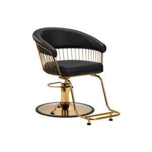 Fauteuil coiffeur PALERMO réglable avec revêtement en similicuir et base dorée