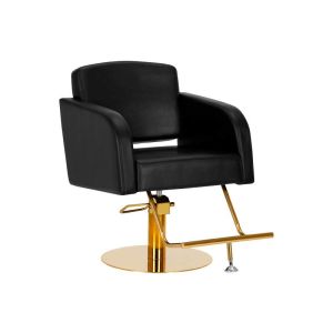 Friseurstuhl Gabbiano Turyn Schwarz-Gold mit hydraulischer Basis