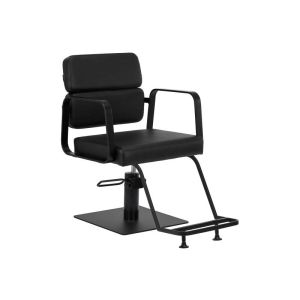 PORTO Friseurstuhl Friseursessel Barberstuhl Barbersessel Tattoostuhl (Schwarz/Schwarz)