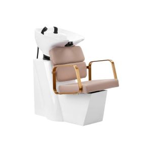 Meuble lavabo coiffure Gabbiano Porto-GM avec chaise intégrée noire