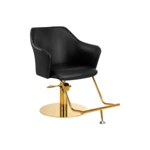 Friseurstuhl Gabbiano Marbella Schwarz mit hydraulischer Hebung und 360° Drehung