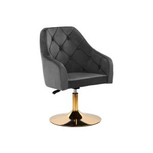 Fauteuil pivotant 4Rico QS-BL14G velours noir base dorée ergonomique