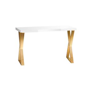 Manikürtisch Momo 04 mit integriertem Staubabsaugung, weiß goldfarben