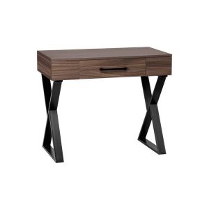 Console de coiffure Gabbiano design moderne bois foncé et métal noir