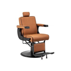 Cadeira de barbeiro Visionerio Gabbiano luxo com ajuste hidráulico marrom claro