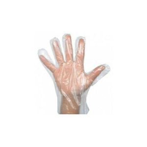 Luvas descartáveis de Plástico Transparente - Tamanho único