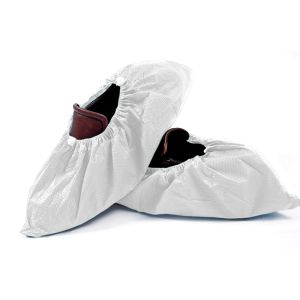 Cubrezapatos desechable de polietileno clorado CPE galga 160, 100 uds.