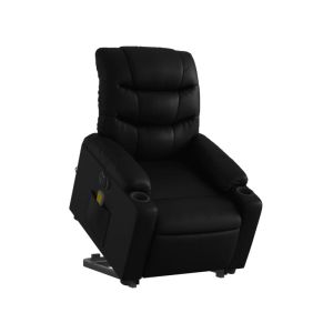 Poltrona Alzapersona Massaggiante Elettrica Nera in Similpelle M5