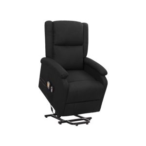 Fauteuil Lift de massage Noir en Tissu avec 6 Points de Vibration
