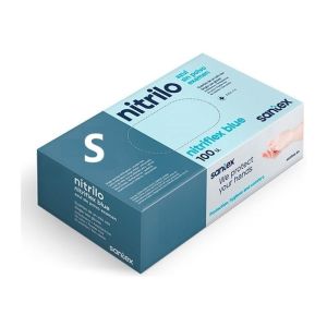 Guanti in nitrile blu senza polvere Santex 100 pz