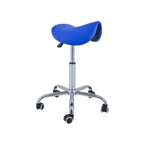 Tabouret Pony 5 roues base chromée