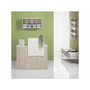 Banco Cassa Reception Larice Naturale E Laminato Bianco Per Centro Estetico Spa Benessere