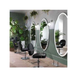Specchiera Ovale Grande Da Parrucchiere Con Luce Led Touch