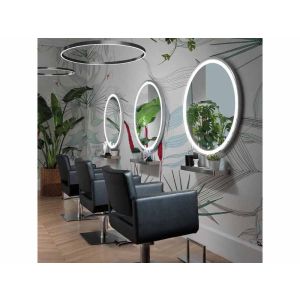Specchiera Tonda Da Parrucchiere Con Luce Led Touch