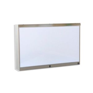 Röntgenkuvien katselulaite, kaksiosainen, seinälle, ruostumatonta terästä