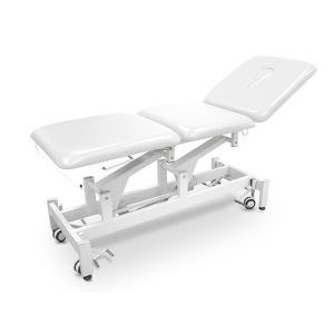 Lettino elettrico a 3 sezioni 196 x 67 x 50 - 96 cm con ruote e foro viso con copertura