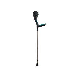 Béquille anglaise aluminium avec poignée anatomique en caoutchouc vert