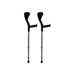 Pack de 2 béquilles avec poignée anatomique en caoutchouc bleu