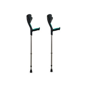 Pack de 2 béquilles avec poignée anatomique en caoutchouc vert