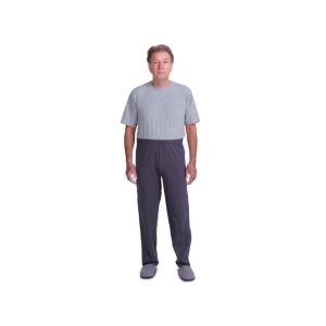 Calças de reabilitação pós-operatória com abertura com fecho em ambos os lados - Softness 9038 Cinza