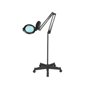 Lampada LED con lente 5D e stativo su 6 ruote POL-8013/6 (nero)