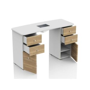 Tavolo Manicure con Aspiratore Polveri in Legno Bicolor