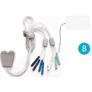 Cabos + 8 elétrodos para eletroestimulador Sport-elec Multisport Pro Precision