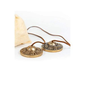 Cymbales Tingshas Tibétaines Hindou Om - Diâmetro 7 cm