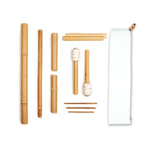 Kit Massaggio Bambù per massaggio viso e corpo professionale, non trattato chimicamente, antibatteriche e antiossidanti, 11 sticks e bag