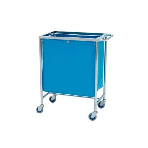 Carro para Roupa Suja, Aço Cromado, Saco de Lona Plastificada