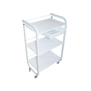 Carrinho de beleza com 3 prateleiras e gaveta