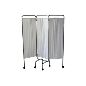 Paravent 3 panneaux avec roulettes aluminium anodisé blanc 150x170 cm