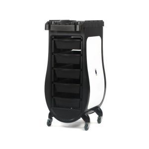 Carrello Parrucchiere con 5 Cassetti Estraibili e Ripiano Porta Accessori