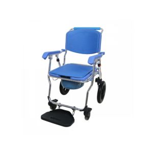 Fauteuil roulant percé en aluminium avec roues de 30 cm, pliable et compact