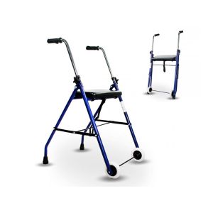 Déambulateur pliable à deux roues pour adulte, Blue Merida (CLINICALFY)