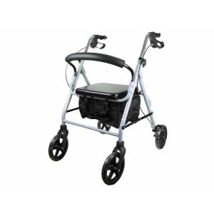 Poussette Sofia à 4 roues en aluminium gris avec freins et siège