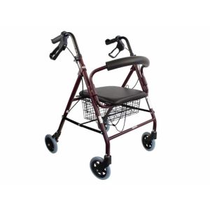 Andador Plegável Turia 4 Rodas com Freios e Assento Acolchoado