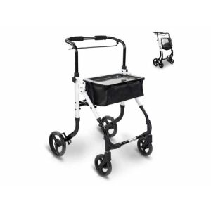 Déambulateur orthopédique à 4 roues, modèle Olimpo, couleur blanche
