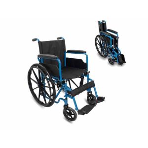 Sedia a rotelle pieghevole in acciaio Marsella 46 cm modello M24-46