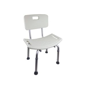 Cadeira de Banho Olivo Regulável em Altura com Encosto em Alumínio e PVC