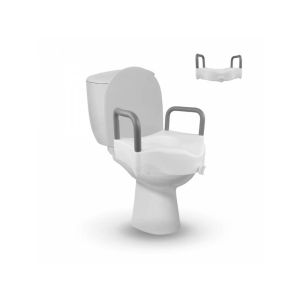 Rehausseur de siège de toilette sans couvercle avec accoudoirs fixes