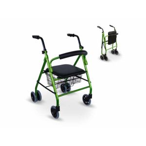 Rolator mit Sitz, Druckbremsen, Räder und Korb Modell Prado, Blau